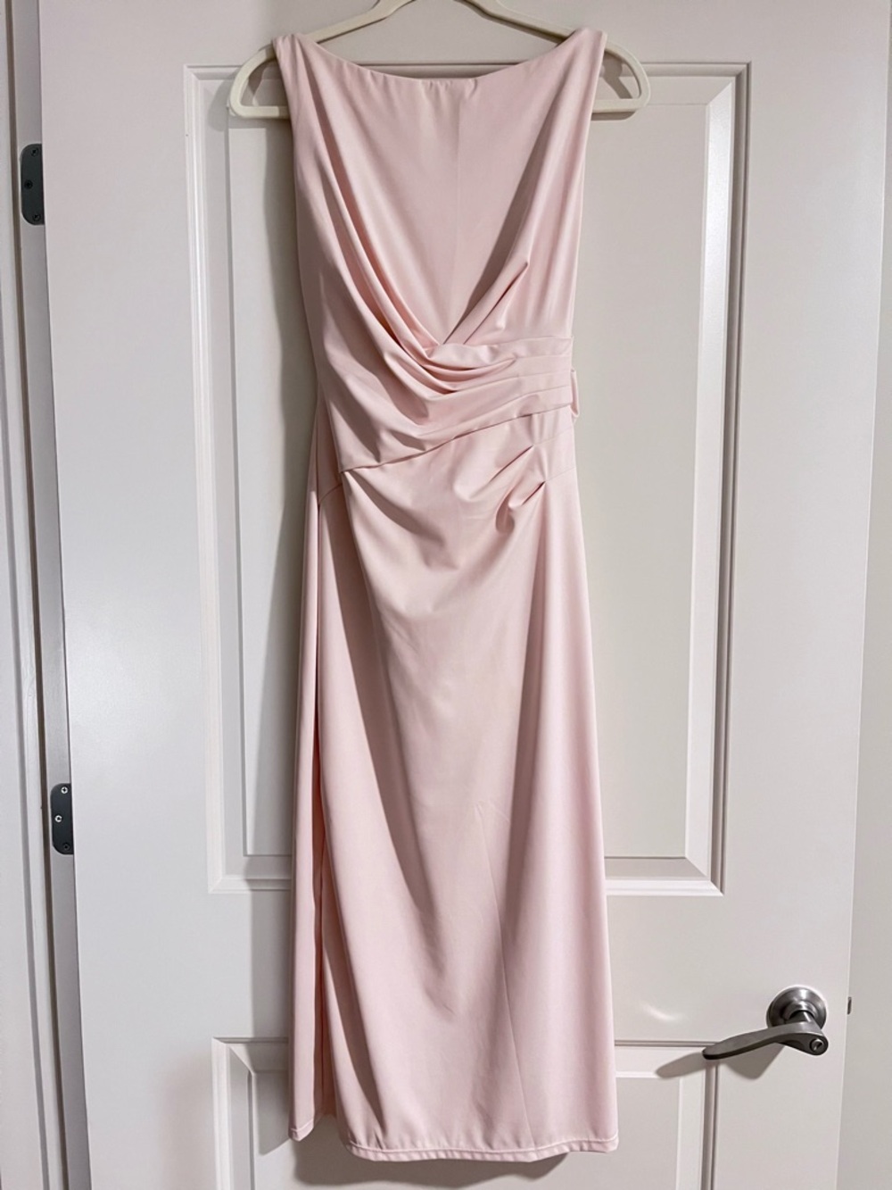 Popilush Pink Shapewear Boatneck Draped Sculpting Maxi Dress Size Small